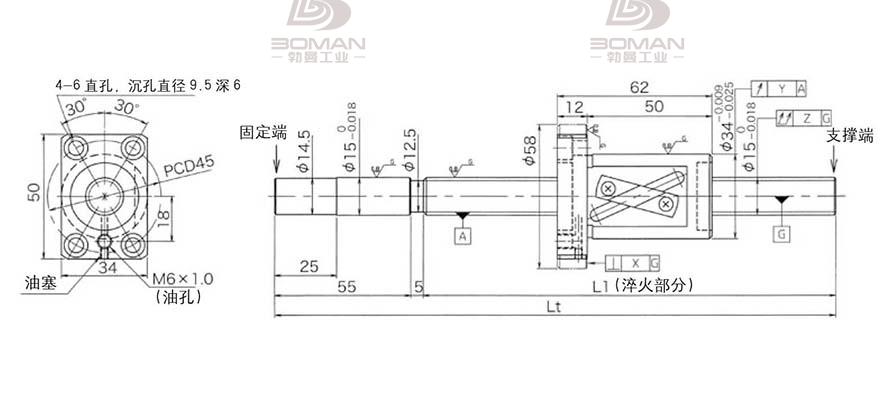 KURODA GG1520AS-BALR-1500A 黑田丝杆替换尺寸